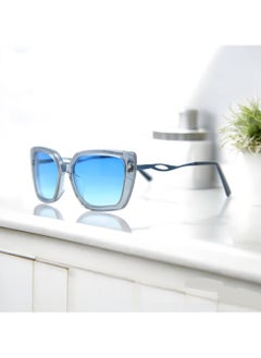 Authentic Armando Cavelli sunglasses, crafted from carefully selected premium acetate for a luxurious look and longevity with extensive use. This model combines modernity and classic style, with a raw light grey transparent acetate front and mat blue -plated metal temples to complete your luxury look. Comes with premium polymer lenses offer UV400 protection in a gradient sky blue.