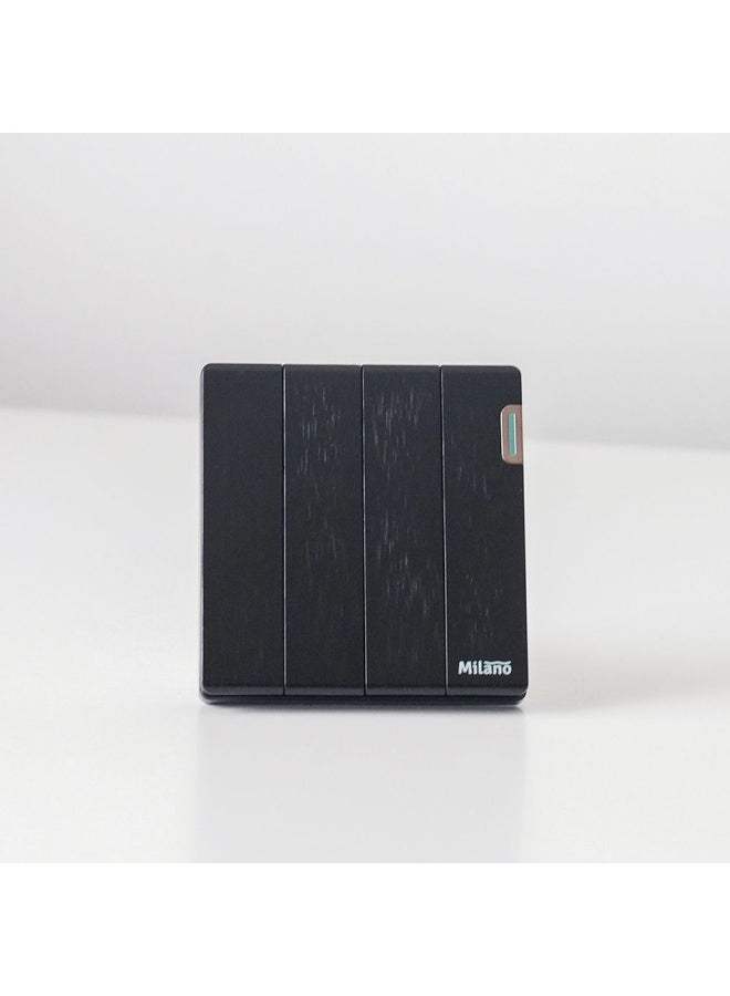 DANUBE HOME Milano 10A 4G 2W Switch Electrical Switches Sockets Outlets For Home Appliances Office Hotel Conventional Construction Project Aura Blk - Image 1