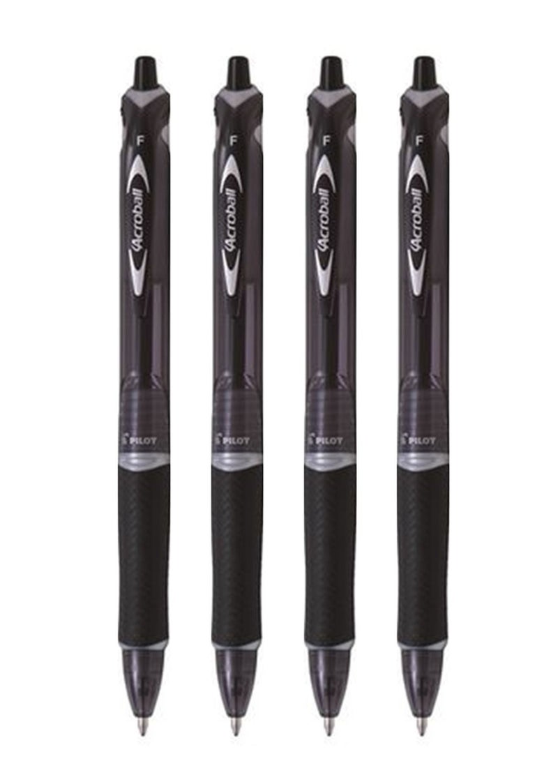 PILOT قلم حبر جاف قابل للسحب 4 قطع برأس رفيع حبر أسود - Image 1