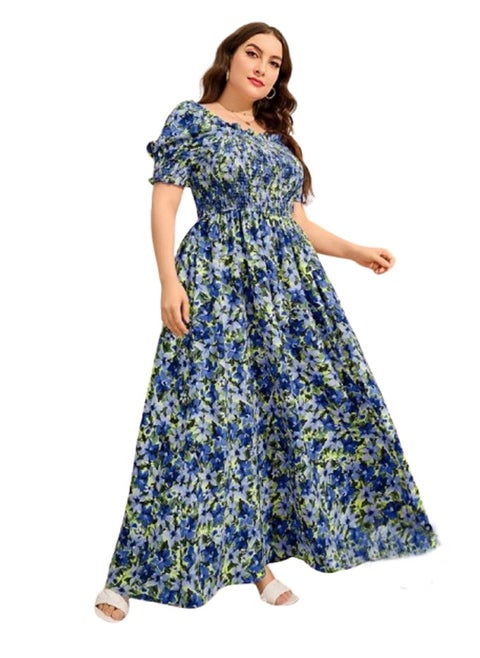 Women's summer dress - custom size - blue