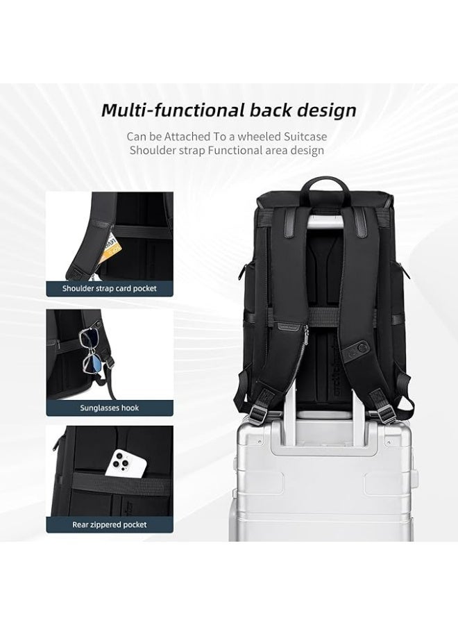 Arctic Hunter Backpack for Men Stylish 18L Anti-theft Backpack for 16" Laptop Waterproof Side Pocket, Innovative Nylon Drawstring Pocket Bag for Office Casual College (Black) - Image 4