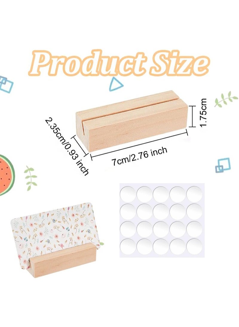Aikanbo 10 pcs Wood Place Card Holders Wood Name Card Holder Table Number Stands for Wedding Party Events Decoration Double Side Display Mini Blackboard  - Image 2