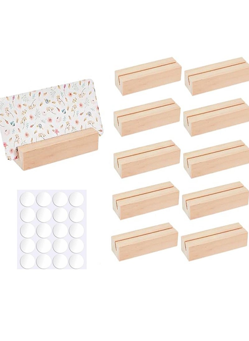 Aikanbo 10 pcs Wood Place Card Holders Wood Name Card Holder Table Number Stands for Wedding Party Events Decoration Double Side Display Mini Blackboard  - Image 1