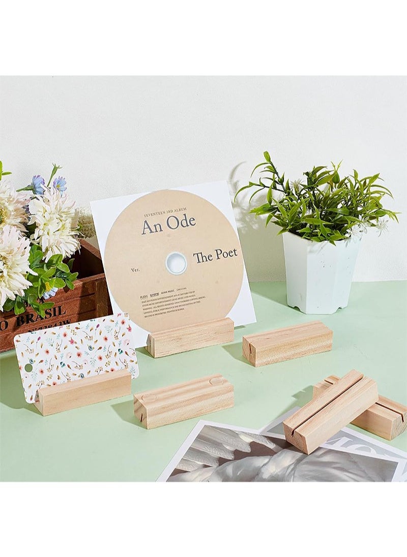 Aikanbo 10 pcs Wood Place Card Holders Wood Name Card Holder Table Number Stands for Wedding Party Events Decoration Double Side Display Mini Blackboard  - Image 5