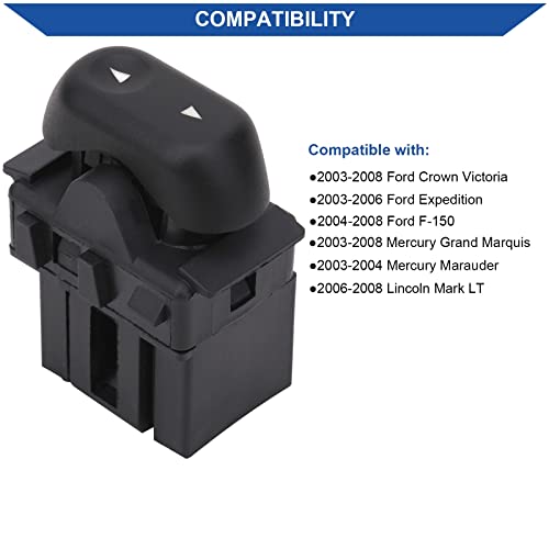 Obaee Power Window Switch Button Front Rear Passenger Side Compatible with Ford Crown Victoria F150 Expedition Mercury Marauder Grand Marquis 2003-2008 Lincoln Mark LT Replace 2L1Z14529AA 5L1Z14529BA - Image 4