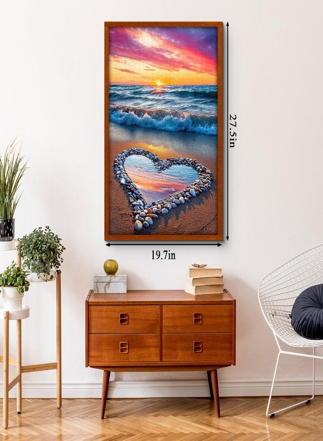 PPuzzling Beach Puzzles for Adults 1000 Pieces, Ocean Sunset Heart Jigsaw Puzzle, Colorful Marine Love Puzzle - Image 4