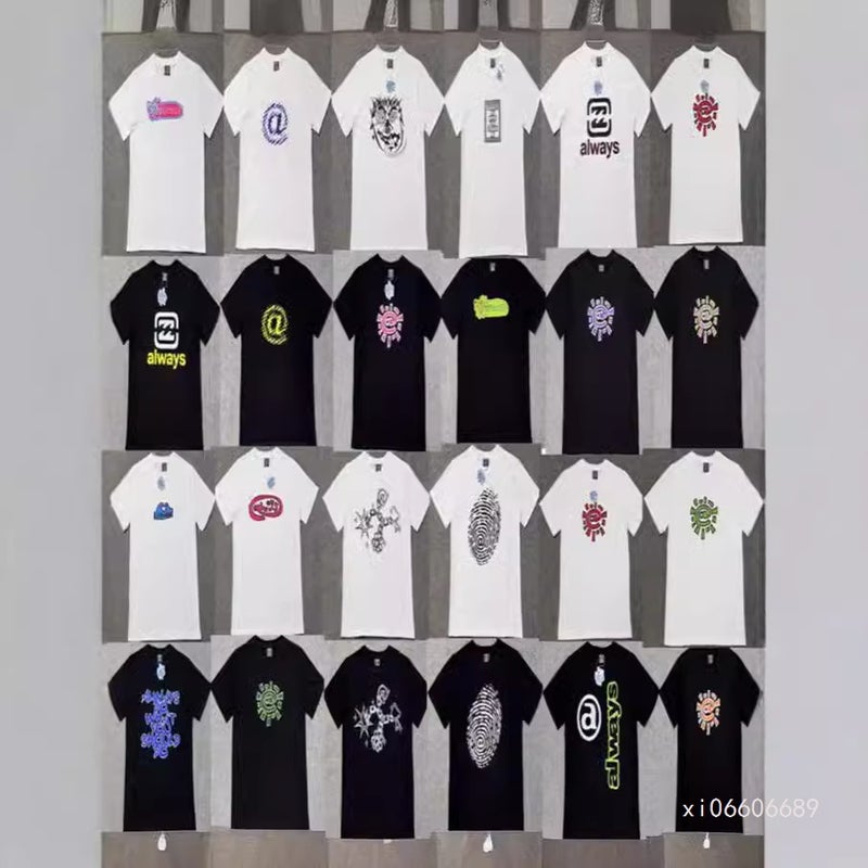 Niche Adwysd Short-Sleeved T-Shirt Hip-Hop Printed Summer Loose Casual Versatile Sleeve T-Shirt For Men And Women Couples - Image 3