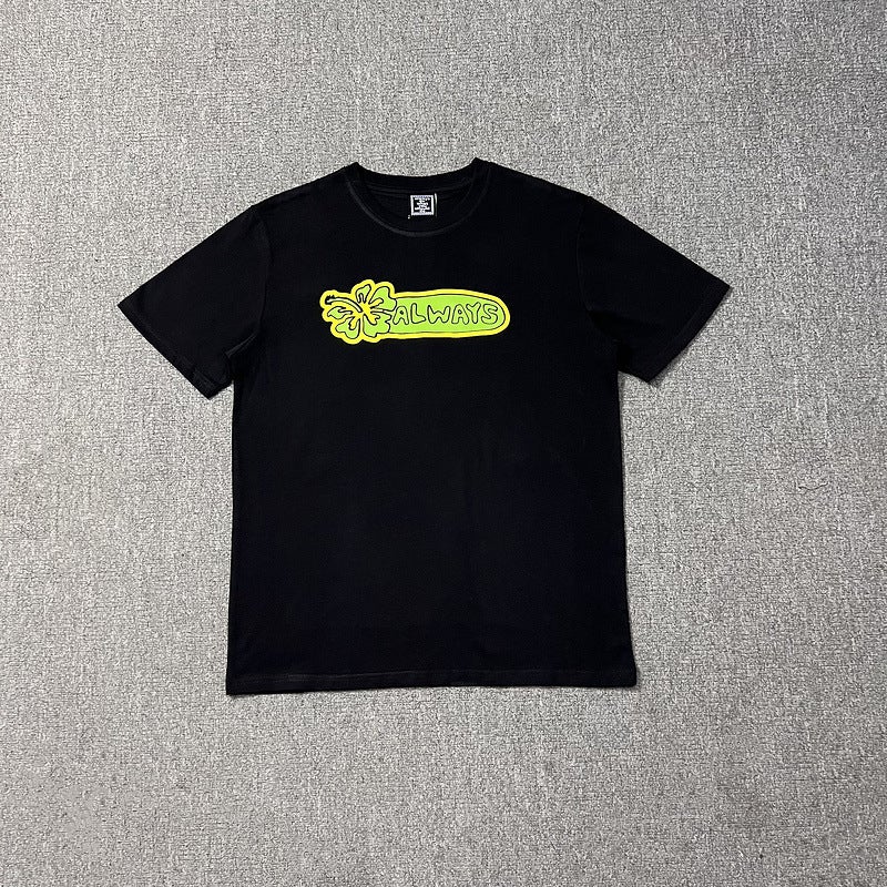 Niche Adwysd Short-Sleeved T-Shirt Hip-Hop Printed Summer Loose Casual Versatile Sleeve T-Shirt For Men And Women Couples - Image 1