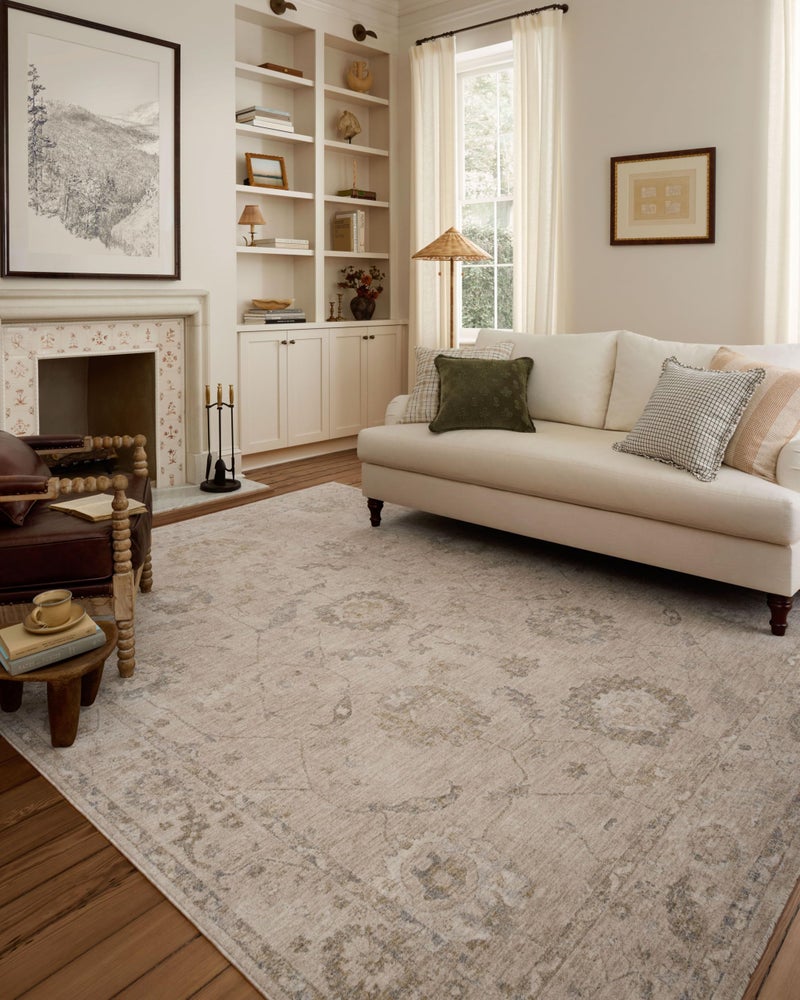 Loloi Chris Loves Julia Louisa Collection LOI-02 Oatmeal/Slate 5'-3" x 7'-6", .38" Pile Height, Area Rug - Image 1