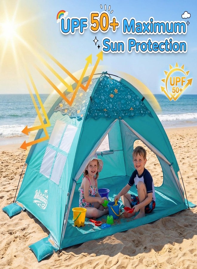 WhiteFang Baby Beach Tent, UPF 50+ UV Protection Sun Shelter, 70.9" x 45.3" x 43.3" Portable Beach Play Tent with Spacious Interior & Mesh Ventilation, Wind-Resistant Beach Shade for Toddlers & Kids - Image 2