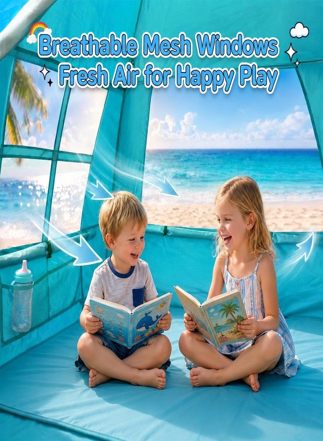 WhiteFang Baby Beach Tent, UPF 50+ UV Protection Sun Shelter, 70.9" x 45.3" x 43.3" Portable Beach Play Tent with Spacious Interior & Mesh Ventilation, Wind-Resistant Beach Shade for Toddlers & Kids - Image 3
