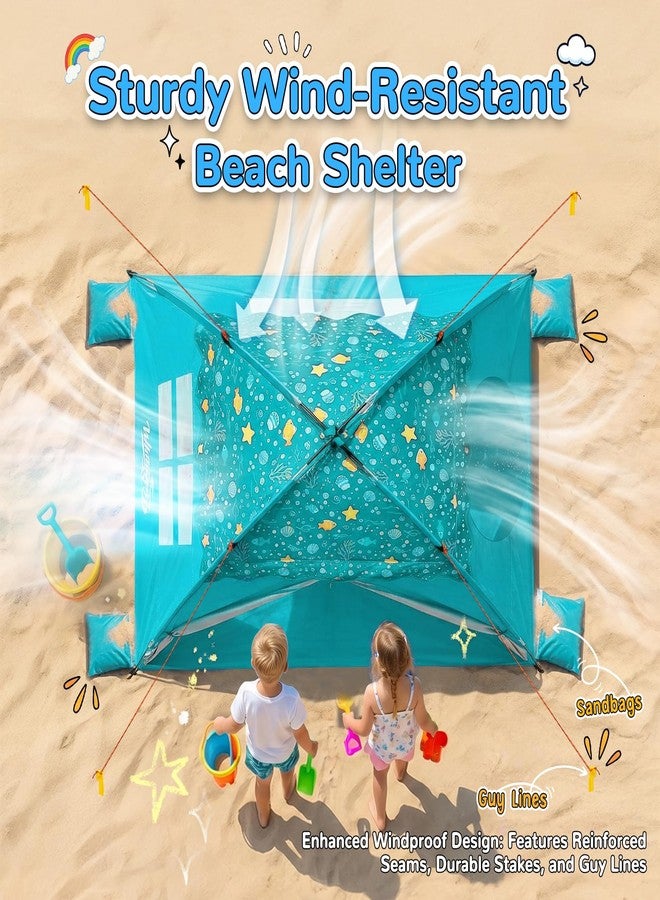 WhiteFang Baby Beach Tent, UPF 50+ UV Protection Sun Shelter, 70.9" x 45.3" x 43.3" Portable Beach Play Tent with Spacious Interior & Mesh Ventilation, Wind-Resistant Beach Shade for Toddlers & Kids - Image 4