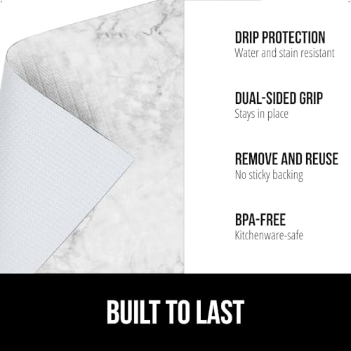 Gorilla Grip جوريلا جريب دريبجارد بطانة رف، واقية غير لاصقة للأدراج وخزائن المطبخ، مقاومة للانزلاق وخالية من مادة BPA، بطانة بلاستيكية ناعمة للخزائن والحمامات والخزائن، 12x120 بوصة، رخام - Image 2