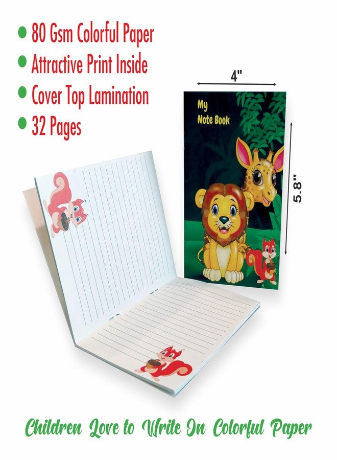 Omnipresent Pack Kids Jungle Theme Printed Ruled Laminated Cover Colourful Notepad, 32 Pages, Set of 20 (Size: 5.8 x 4 inch) - Image 3