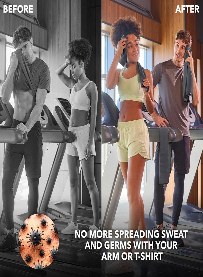 Trailoom Microfiber Sweat Absorbing Workout Towel, Fast Drying, Odor-Free, Lightweight, Durable Men & Women Sport Gear for Gym, Beach, Travel, Camping, Yoga, Set of 5 Dark Gray - Image 3