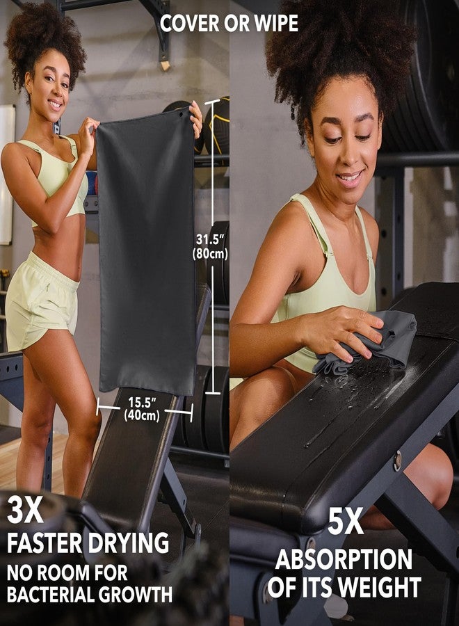 Trailoom Microfiber Sweat Absorbing Workout Towel, Fast Drying, Odor-Free, Lightweight, Durable Men & Women Sport Gear for Gym, Beach, Travel, Camping, Yoga, Set of 5 Dark Gray - Image 4