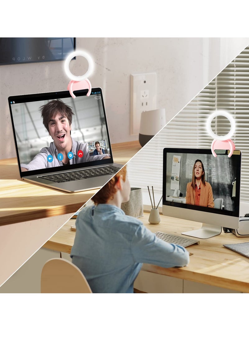 SYOSI - Ring Light for Computer Video Conference Lighting Zoom Meeting, Video Calls, Webcam Lighting, Online Learning, 3 Color Modes 3000K-7000K Dimmable Selfie Ringlight for Phone/Computer - Image 1