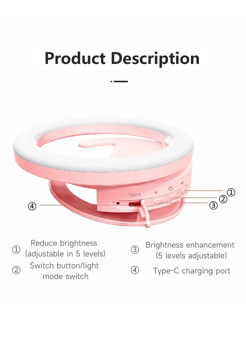 SYOSI - Ring Light for Computer Video Conference Lighting Zoom Meeting, Video Calls, Webcam Lighting, Online Learning, 3 Color Modes 3000K-7000K Dimmable Selfie Ringlight for Phone/Computer - Image 1