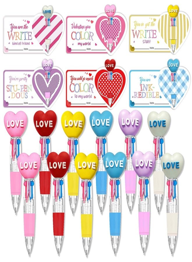 AWEELON 24pcs Valentine Pens and Love Heart card for Valentine Wedding Anniversary Party Home Office Supplies - Image 1