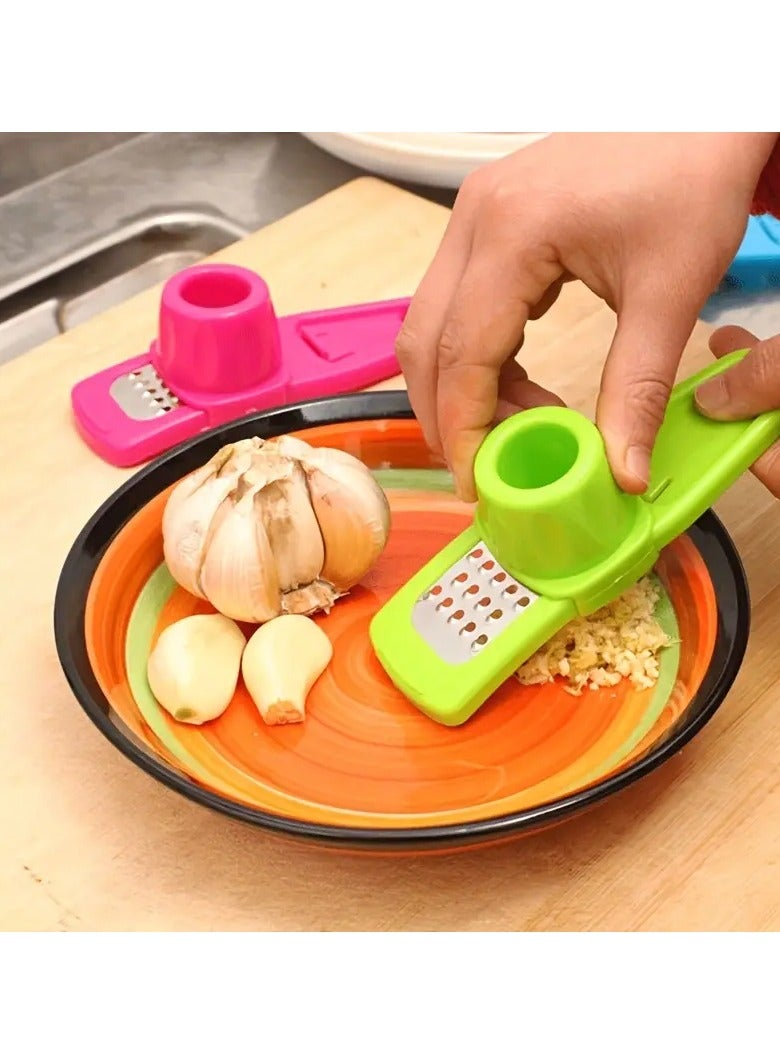 إسكدنيا مبشرة الثوم والزنجبيل سهلة الضغط من الفولاذ المقاوم للصدأ - أداة مطبخ متعددة الوظائف ومتينة باللون الأخضر النابض بالحياة لإعداد الطعام بسهولة - Image 5