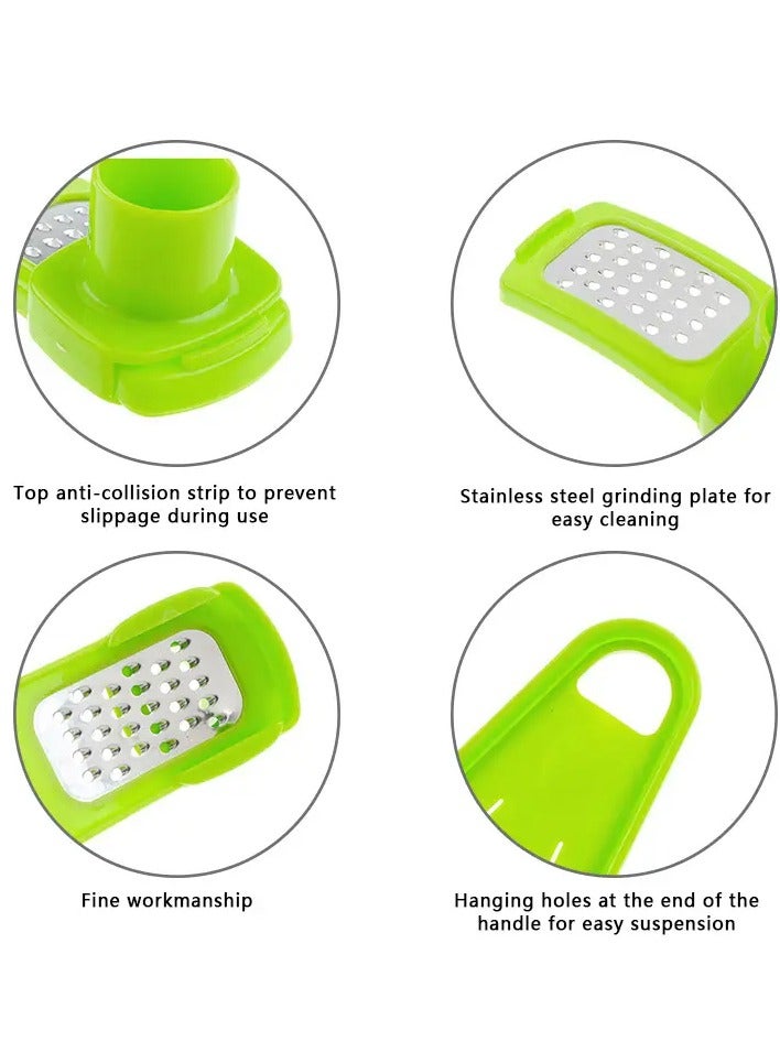 إسكدنيا مبشرة الثوم والزنجبيل سهلة الضغط من الفولاذ المقاوم للصدأ - أداة مطبخ متعددة الوظائف ومتينة باللون الأخضر النابض بالحياة لإعداد الطعام بسهولة - Image 2