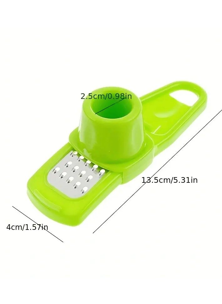 إسكدنيا مبشرة الثوم والزنجبيل سهلة الضغط من الفولاذ المقاوم للصدأ - أداة مطبخ متعددة الوظائف ومتينة باللون الأخضر النابض بالحياة لإعداد الطعام بسهولة - Image 3