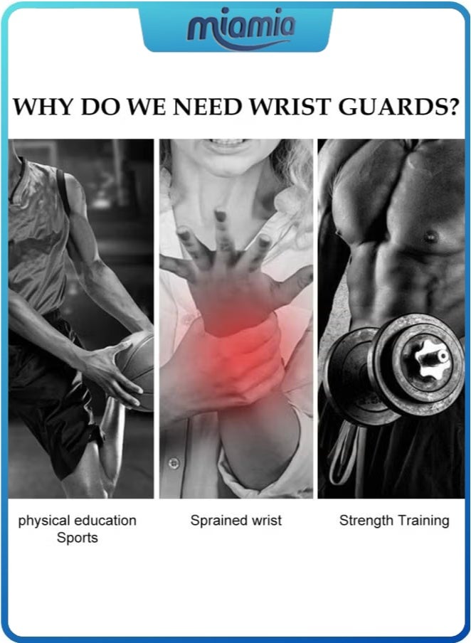 Miamia 2 Pack Wrist Brace Adjustable Wrist Support, Wrist Straps for Fitness Weightlifting, Tendonitis, Carpal Tunnel Arthritis, Highly Elastic Wrist Wraps for Relief Wrist Pain(Black)  - Image 5