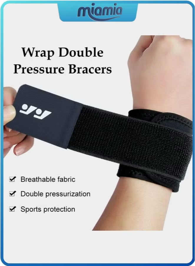 Miamia 2 Pack Wrist Brace Adjustable Wrist Support, Wrist Straps for Fitness Weightlifting, Tendonitis, Carpal Tunnel Arthritis, Highly Elastic Wrist Wraps for Relief Wrist Pain(Black)  - Image 2