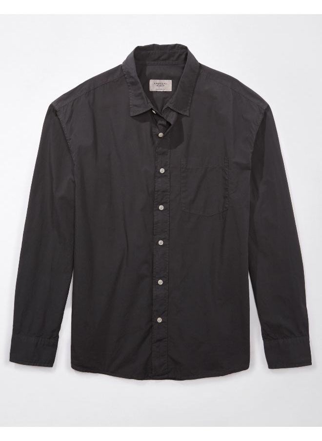 American Eagle Poplin Button-Up Shirt  - Image 3