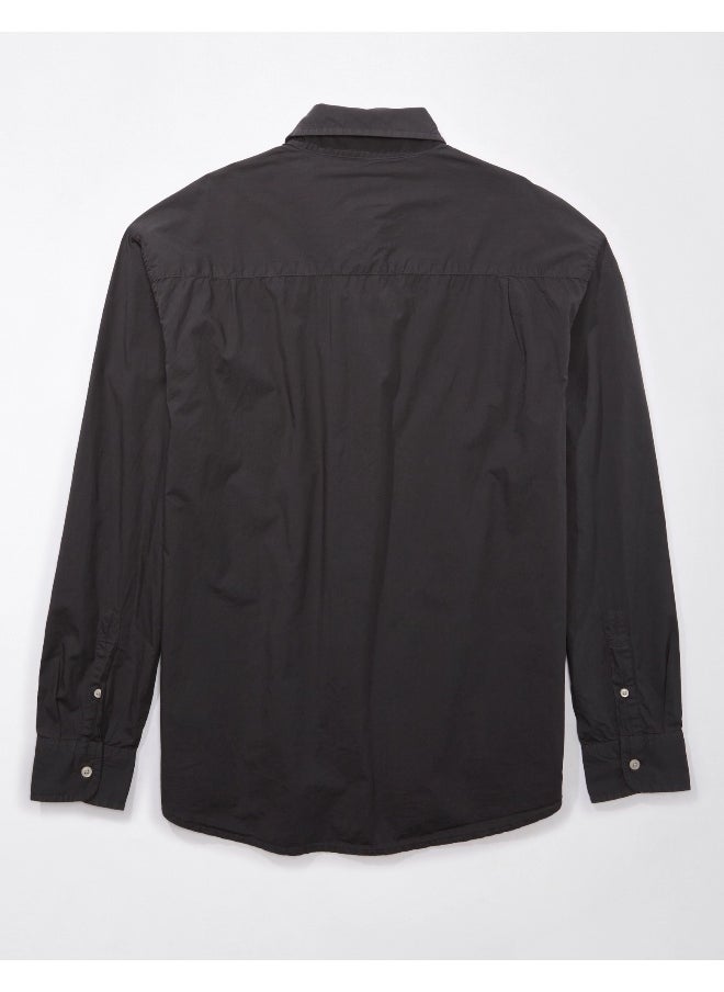 American Eagle Poplin Button-Up Shirt  - Image 4