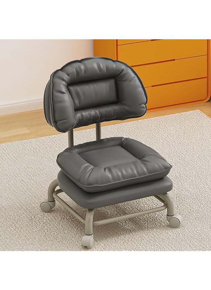 RELEMTRA RELEMTRA Desk Chair for Teen Kids Armless Swivel Small Cute LowBack Office Chair Comfy Lumbar Support Ergonomic Computer Study Chair in Home Bedroom School Grey  - Image 3