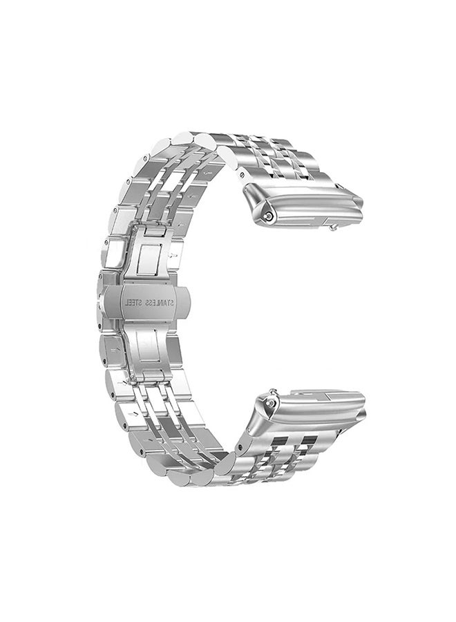 O Ozone سوار ساعة معدني لساعة Redmi Watch 3 Active/Redmi Watch 3 Lite مع سوار من الفولاذ المقاوم للصدأ للرجال والنساء - فضي - Image 3