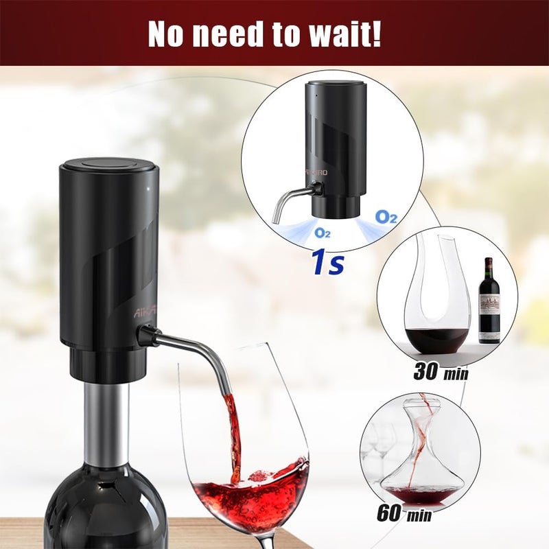 AIKARO - Electric Wine Aerator Pourer Rechargeable Automatic Electronic Decanter - Image 3