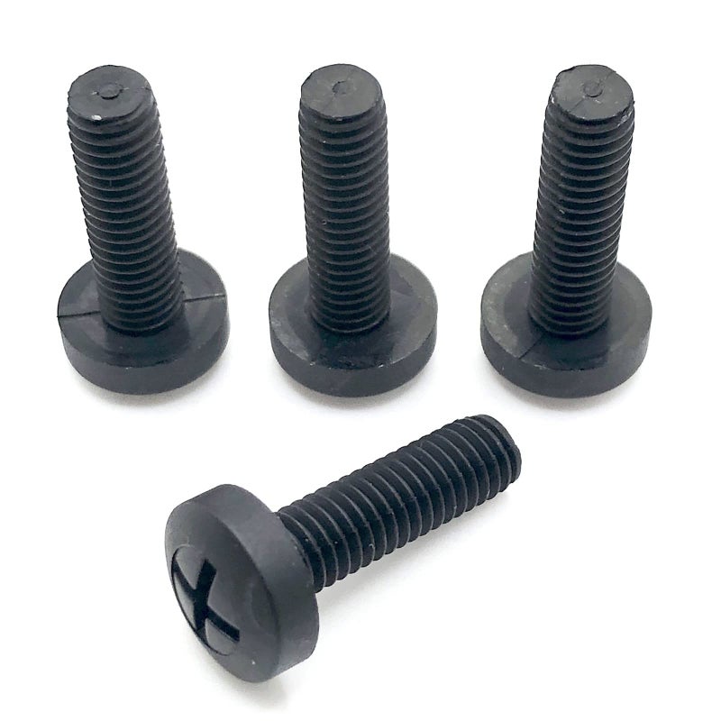 ReplacementScrews M6 Nylon License Plate Screws - Compatible with Many Imports (Toyota, Lexus, Honda, KIA, etc) - Metric 20mm Long (3/4") Black Plastic Bolts - No More Stuck Screws (Pack of 4)