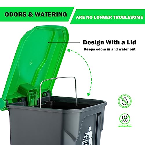 MXF Pooper Scooper Set - 28" Dog Pooper Scooper & Long Handle Stainless Metal Tray&Rake, 15 Litre Step Dog Poop Trash Can w/Removable Inner Bucket, 20 Waste Bags for Outdoors - Image 4