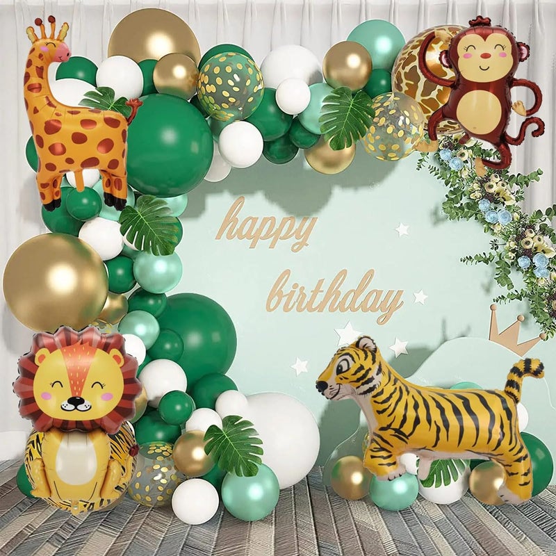 SAMOKA Large Safari Balloons,8 PCS 34-40 Inch Animal Balloons,Jungle Balloon,Safari Birthday Decorations,Jungle Party Decorations - Image 3