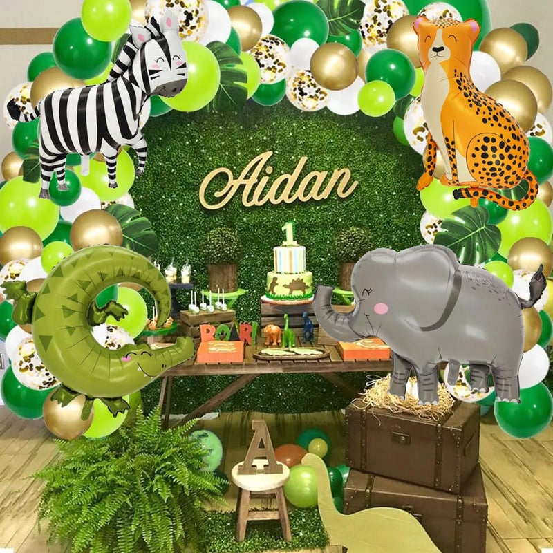 SAMOKA Large Safari Balloons,8 PCS 34-40 Inch Animal Balloons,Jungle Balloon,Safari Birthday Decorations,Jungle Party Decorations - Image 4