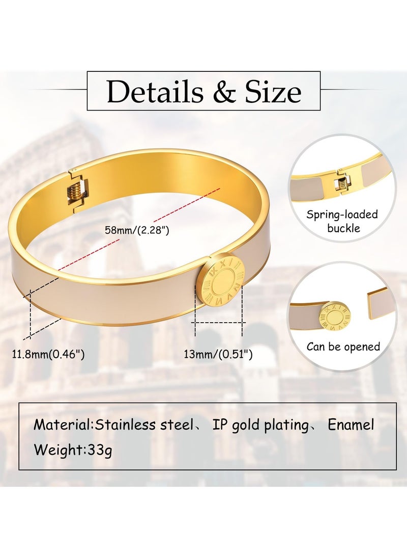 SYOSI Dainty Gold Bracelets for Women - 14K Gold Plated Love Bangle Roman Numerals Friendship Bracelet Teen Girls Trendy Jewelry, Valentine's Day Birthday Gifts for Her Friend Mom Daughter - Image 3