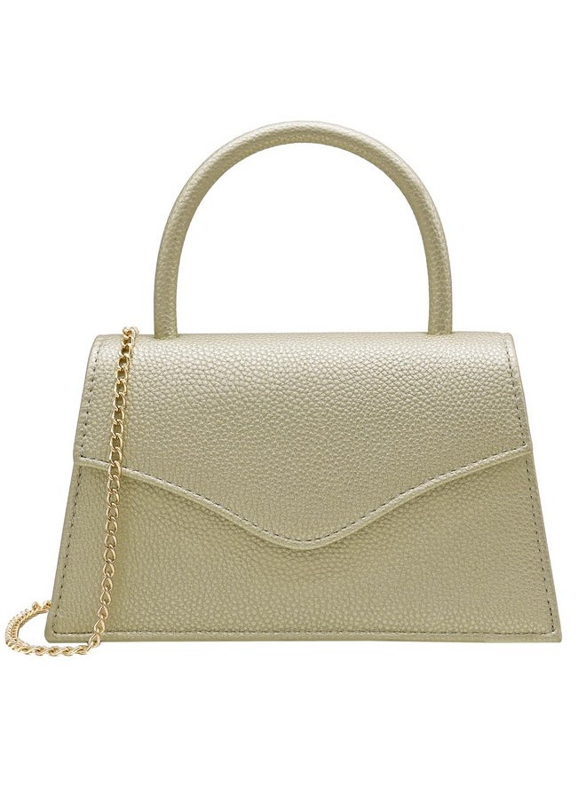 Milisente - Women'S Evening Bag Bridal Party Clutch Purses Cocktail Prom Handbags With Pu Leather(Embossed L Gold) - Image 1