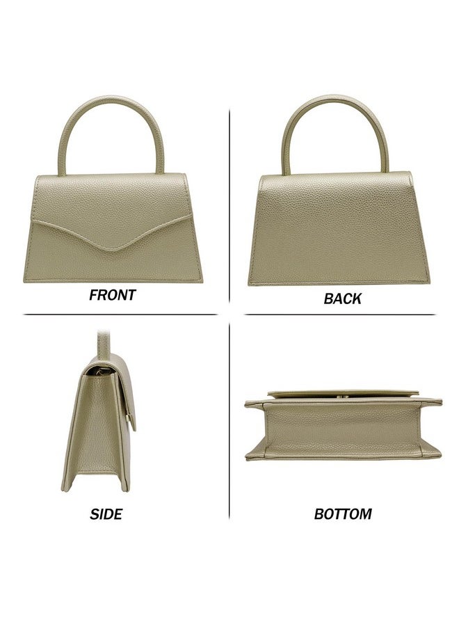 Milisente - Women'S Evening Bag Bridal Party Clutch Purses Cocktail Prom Handbags With Pu Leather(Embossed L Gold) - Image 1