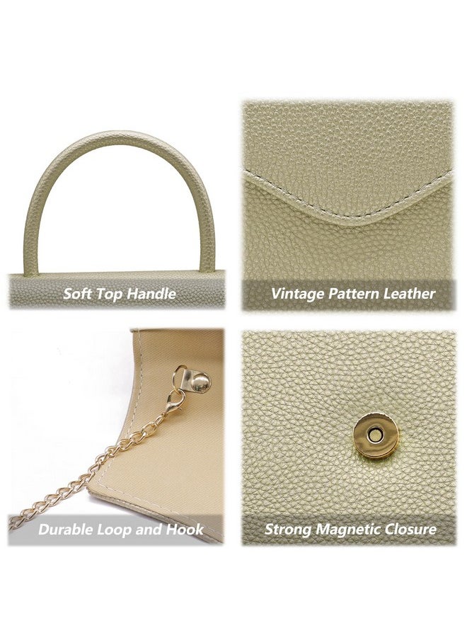 Milisente - Women'S Evening Bag Bridal Party Clutch Purses Cocktail Prom Handbags With Pu Leather(Embossed L Gold) - Image 1
