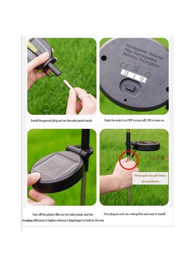Outdoor Solar LED Flower Garden Lights, 8 Color Changing, 2-Piece Set - Image 4