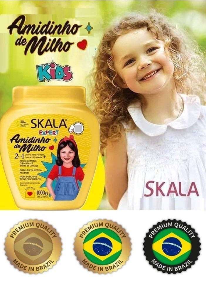 Skala Amidinho de Milho Kids Hair Treatment Conditioning Cream 1000 gram - Image 3