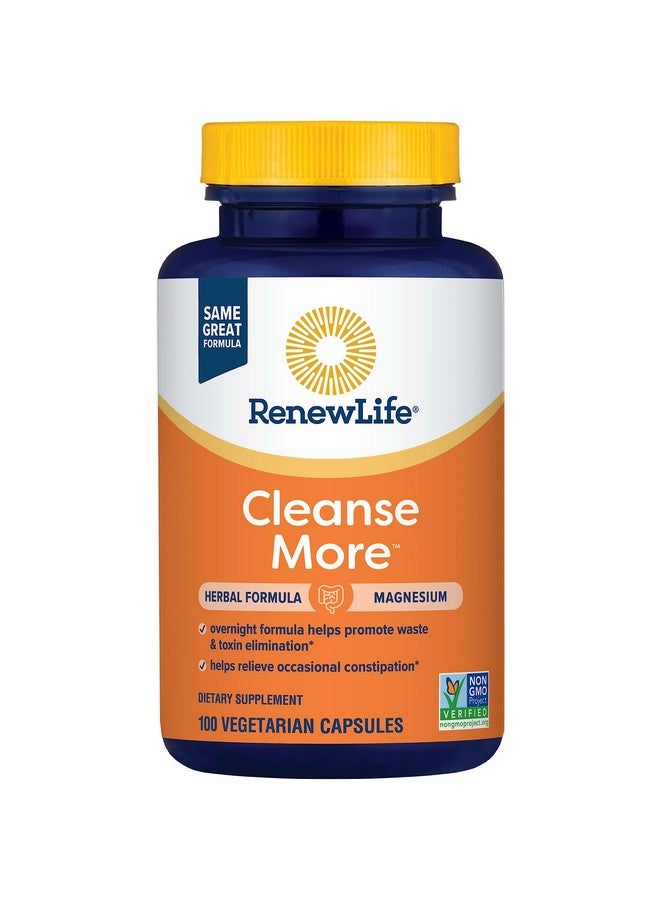 Renew Life Detox Cleanse More, Reduces Bloating and Restores Regularity, Overnight Constipation Relief, Soy, Dairy and gluten-free, 100 Capsules - Image 3