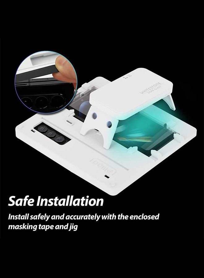 Whitestone Dome Glass Screen Protector Outer Glass for Galaxy Z Fold 5 - Transparent - Image 2
