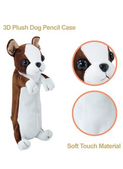 SUNSAR 3D Plush Dog Pencil Pouch Soft Animal Stationery Cartoon Storage Pen Bag Box for School Supplies Students,Brown  - Image 4