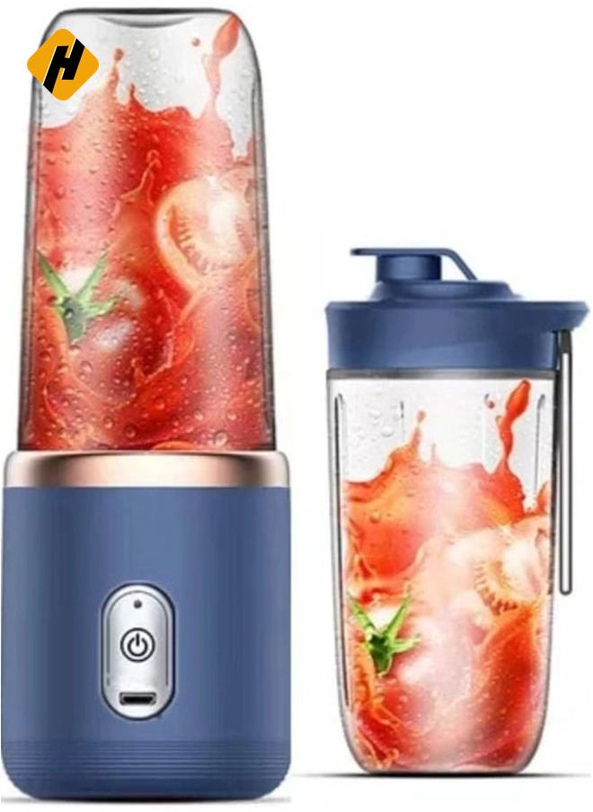 HuHa 6 Blades Portable Juicer Cup Juicer Fruit Juice Cup Automatic Small Electric Juicer Smoothie Blender Ice CrushCup Food Processor  - Image 1