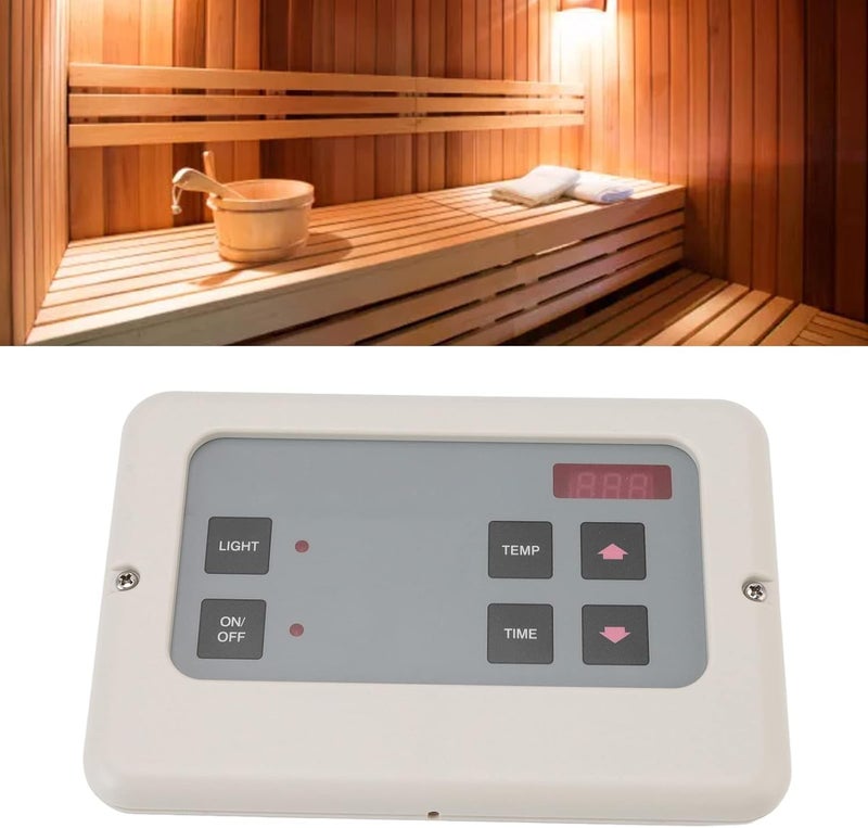 klarako Wall Mount Sauna Stove Controller, ABS Shell Sauna Stove External Digital Controller with Probe Wire, Dry Steam Bath Sauna Heater Controller, Accessories for 9 to 15KW Sauna Stove (White) - Image 5