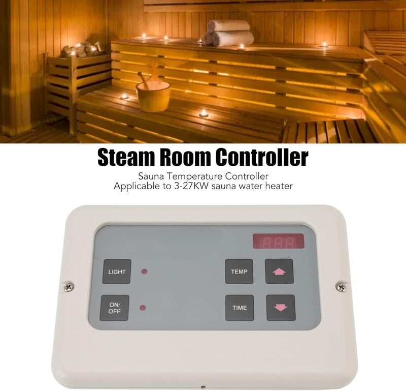klarako Wall Mount Sauna Stove Controller, ABS Shell Sauna Stove External Digital Controller with Probe Wire, Dry Steam Bath Sauna Heater Controller, Accessories for 9 to 15KW Sauna Stove (White) - Image 4