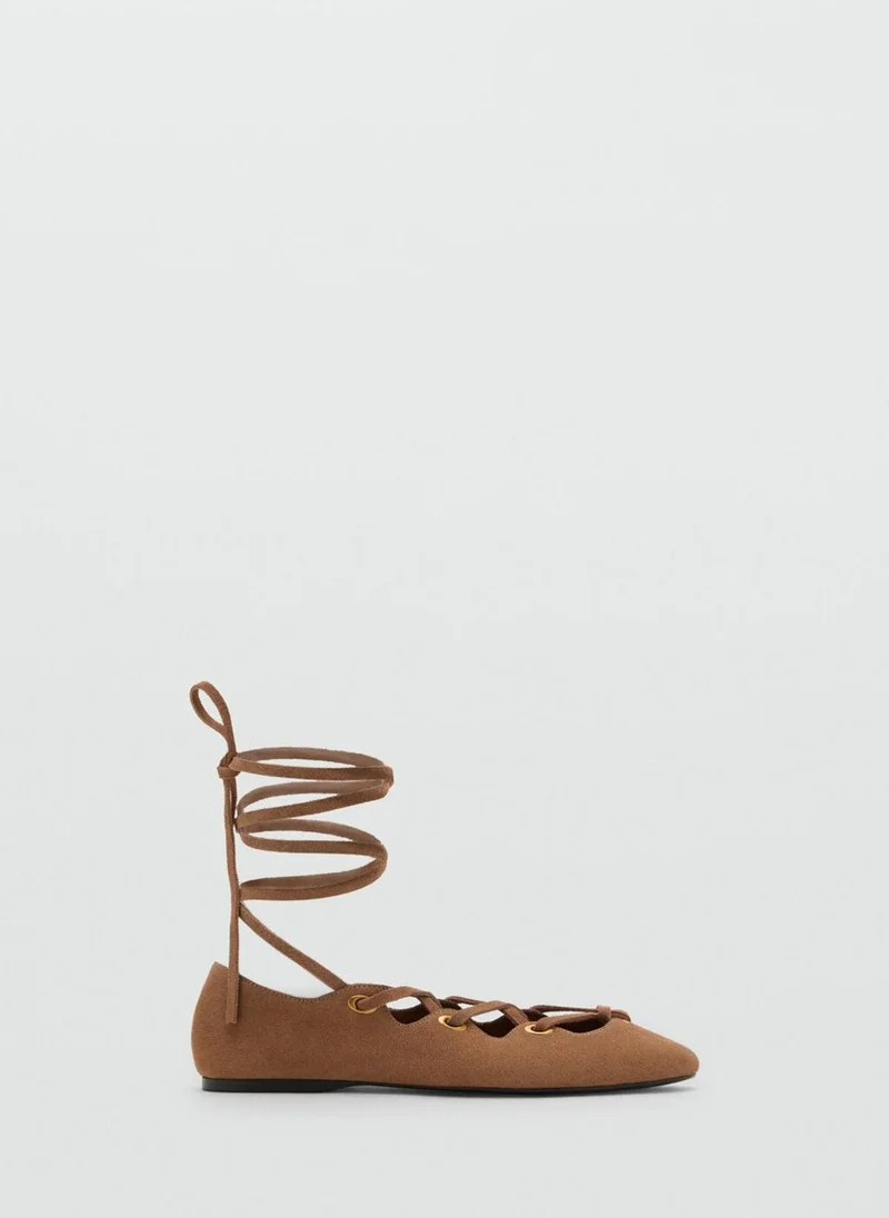 MANGO Ohio Ankle Strap Flat Sandals